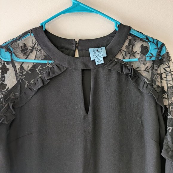 CeCe Black Dress with Lace Details - Picture 3 of 4